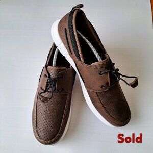 Speedo Mens Port Lightweight Breathable Water Shoe Brown/White size 13